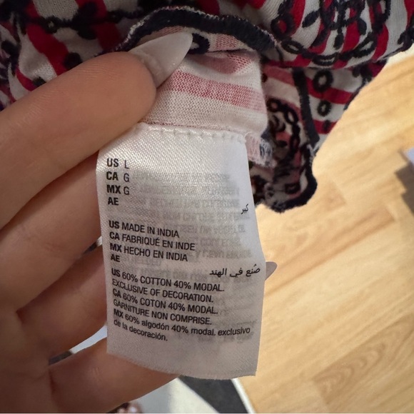 CHARTER CLUB Picnic Escape Red Barn Nautical Patriotic Summer Square Neck Top - Picture 4 of 8